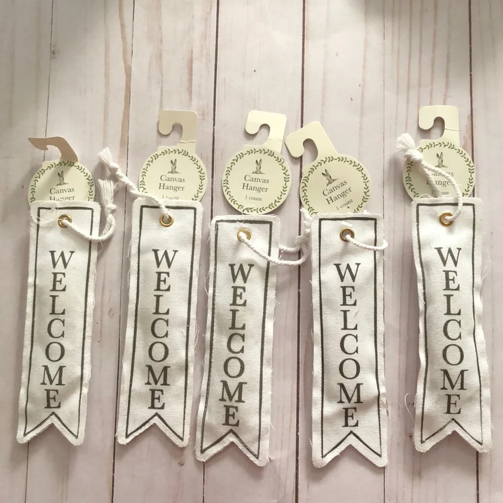 5 Target Easter welcome stuffed canvas hangers banners tags favors spring NWT